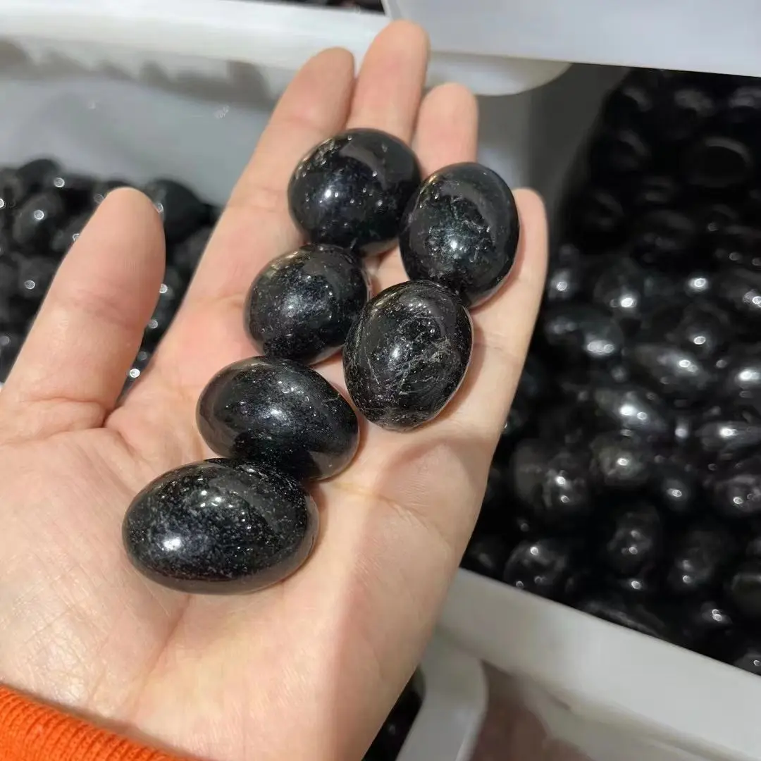 

1500g/bag Natural Black Tourmaline Palm Stone Quartz Crystal Healing Reiki Gemstone Polished Mineral Specimen Aquarium Decoratio