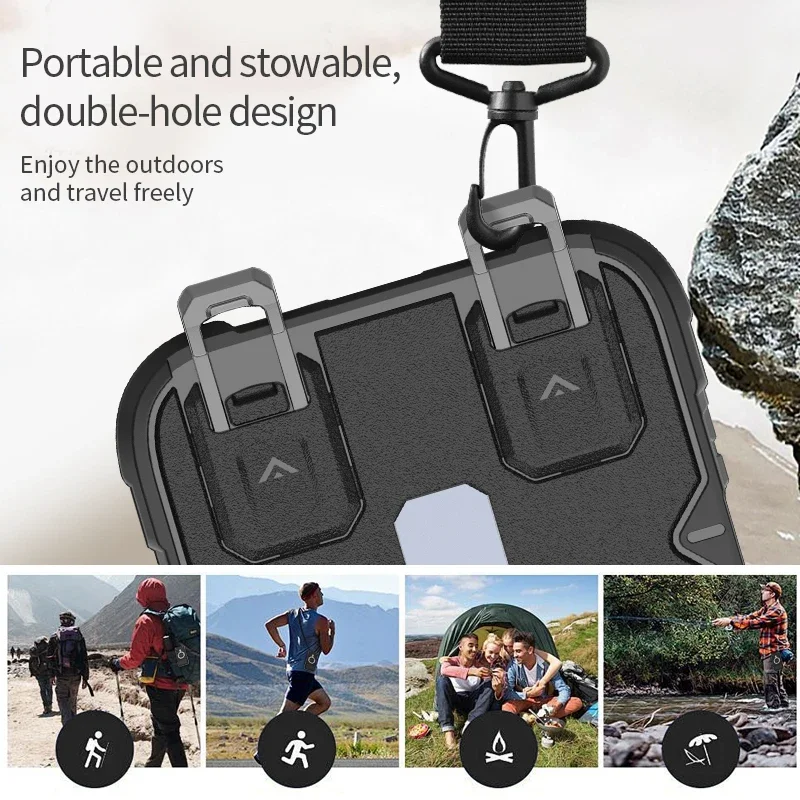 Enhanced Outdoor Sports Magnetic Metal Bracket Anti-Slip Protective Case with Lanyard