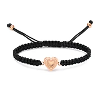 Women Memorial Ashes Bracelet Braided Rope Transparent Heart Mini Urns Ashes Holder Keepsake Jewelry Bangle Length Adjustable 1