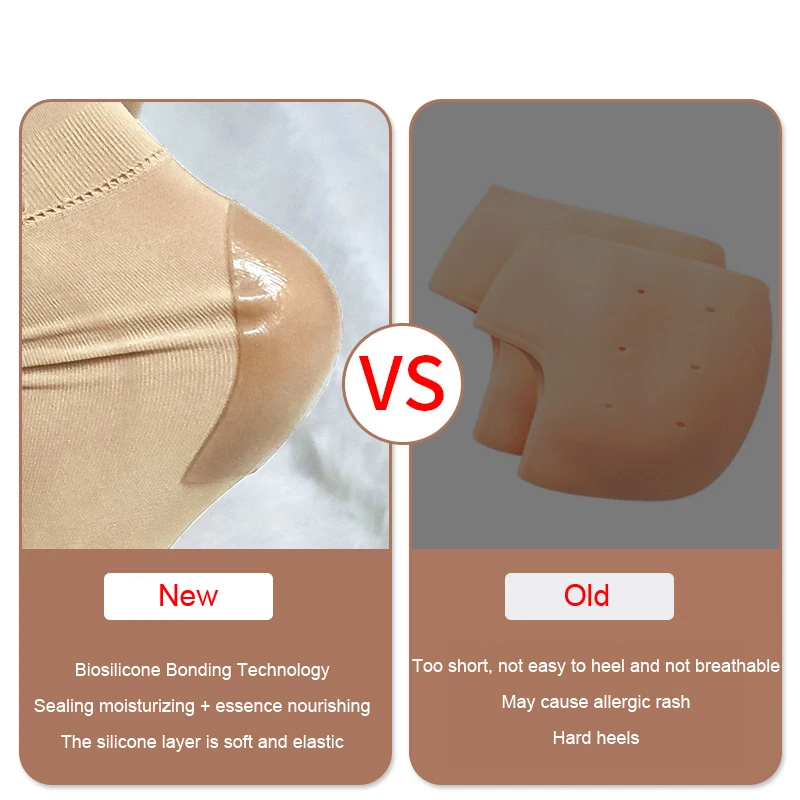 2Pcs Silicone Heel Protectors Skin Care Socks Heel Spur Pads Pain Relief Footwear Accessories to Reduce Pressure
