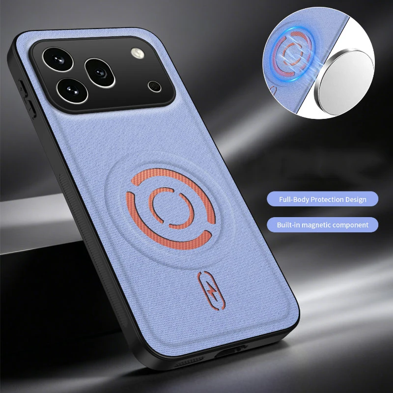 High-End Fabric Magnetic Wireless Charging Phone Case