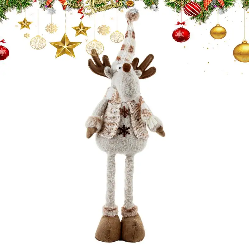 

Рождественская мягкая игрушка-животное, мягкая кукла-животное, мягкая игрушка с выдвижными весенними ножками, плюшевая ручная работа