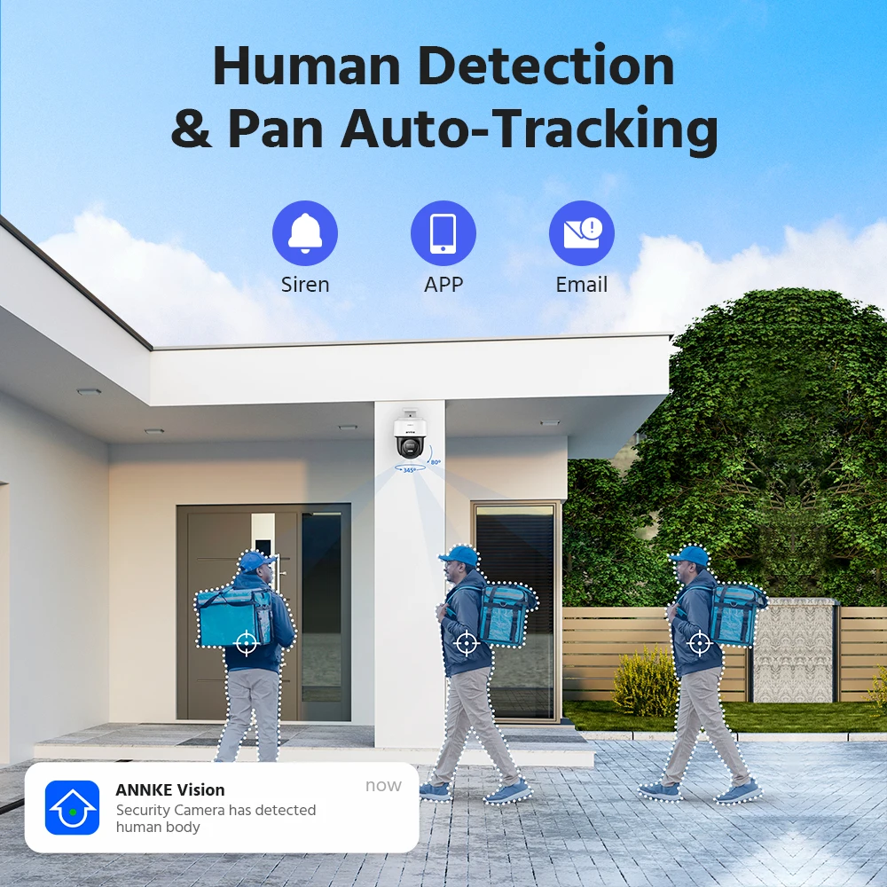Annke CPT800 4K POE Color Night vision Camera Outdoor IP66 Two Way Audio 2.8 MM PT Security Camera Video Surveillance For NVR 4