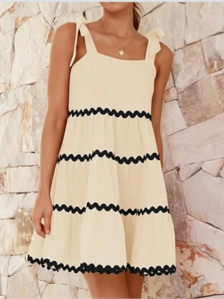 

Summer Spaghetti Strap Dress Female Fashion Casual Beach Party Mini Dresses For Women Robe Femme New 2024 Elegant Vestidos