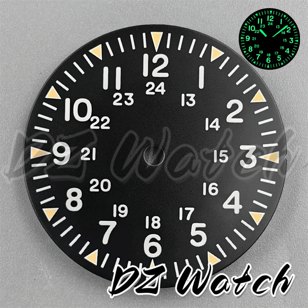 Enhanced Luminous Watch Dial - 29mm Black, White, and Blue