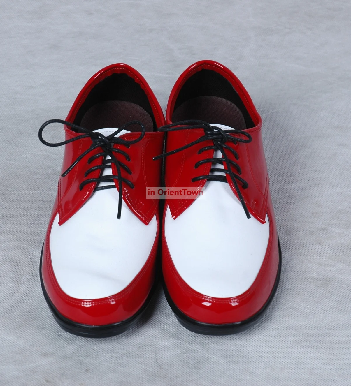 Hip Hop Breaking Ruby Blue White Mirror Surface Leather Shoes Classic Popping Locking Chunk Shoes Red and White Mirror Shoe 2