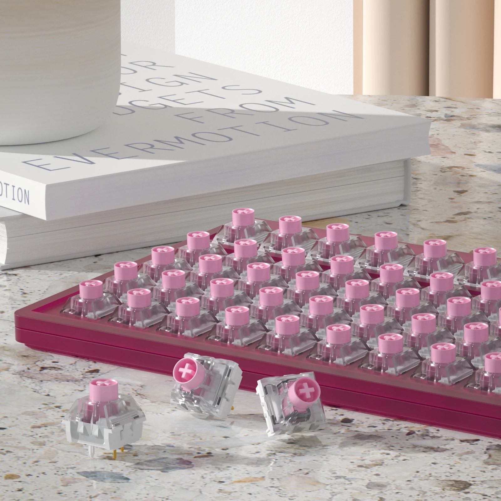Kailh Box Silent Pink Linear Switch - Waterproof & Dustproof