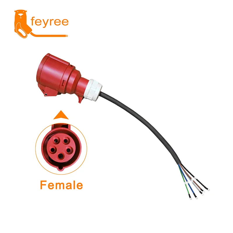 feyree EV Charger Schuko Plug to CEE Red Power Female Plug 5 Pins Socket  Adapter Connect with 16A 3 Phase 11KW Portable Charger - AliExpress