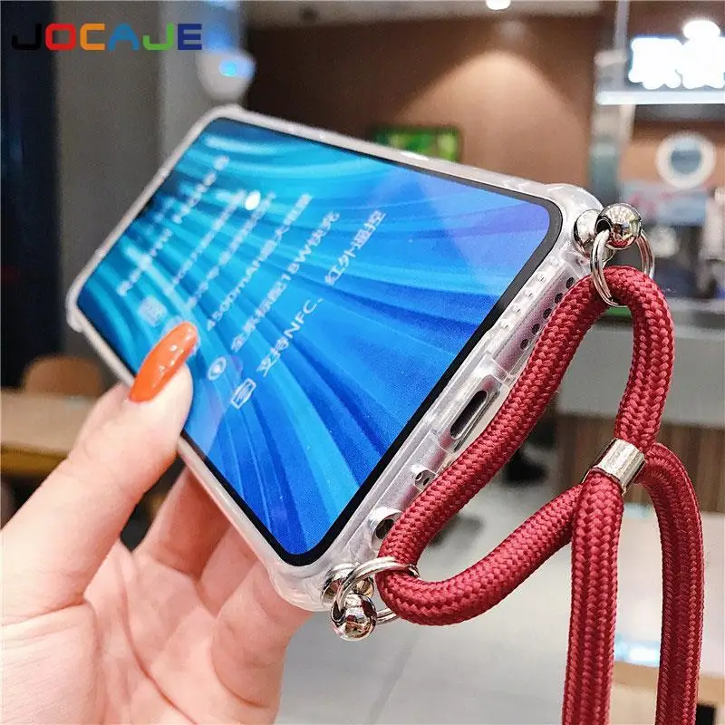 Clear Shockproof Crossbody Lanyard Case - Transparent Soft TPU Silicone Cover
