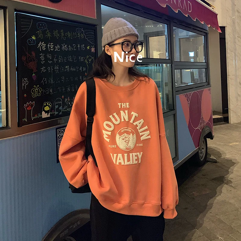 

Round Neck Women's Coat 2022 Autumn And Winter New Korean Style Versatile Loose Long Sleeve Loose Coat QEP7