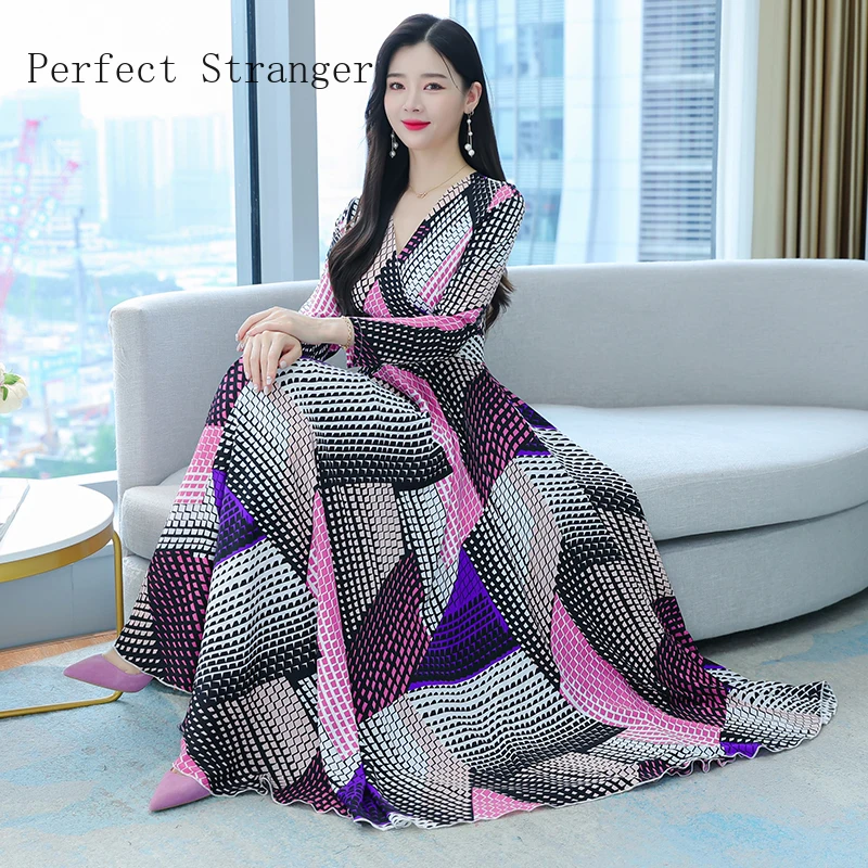 

Vintage Women 2022 Dress Satin Floral Party Vestido Maxi Boho Autumn Sukienka Ropa Mujer Robe Longue Femme Chic Vestidos