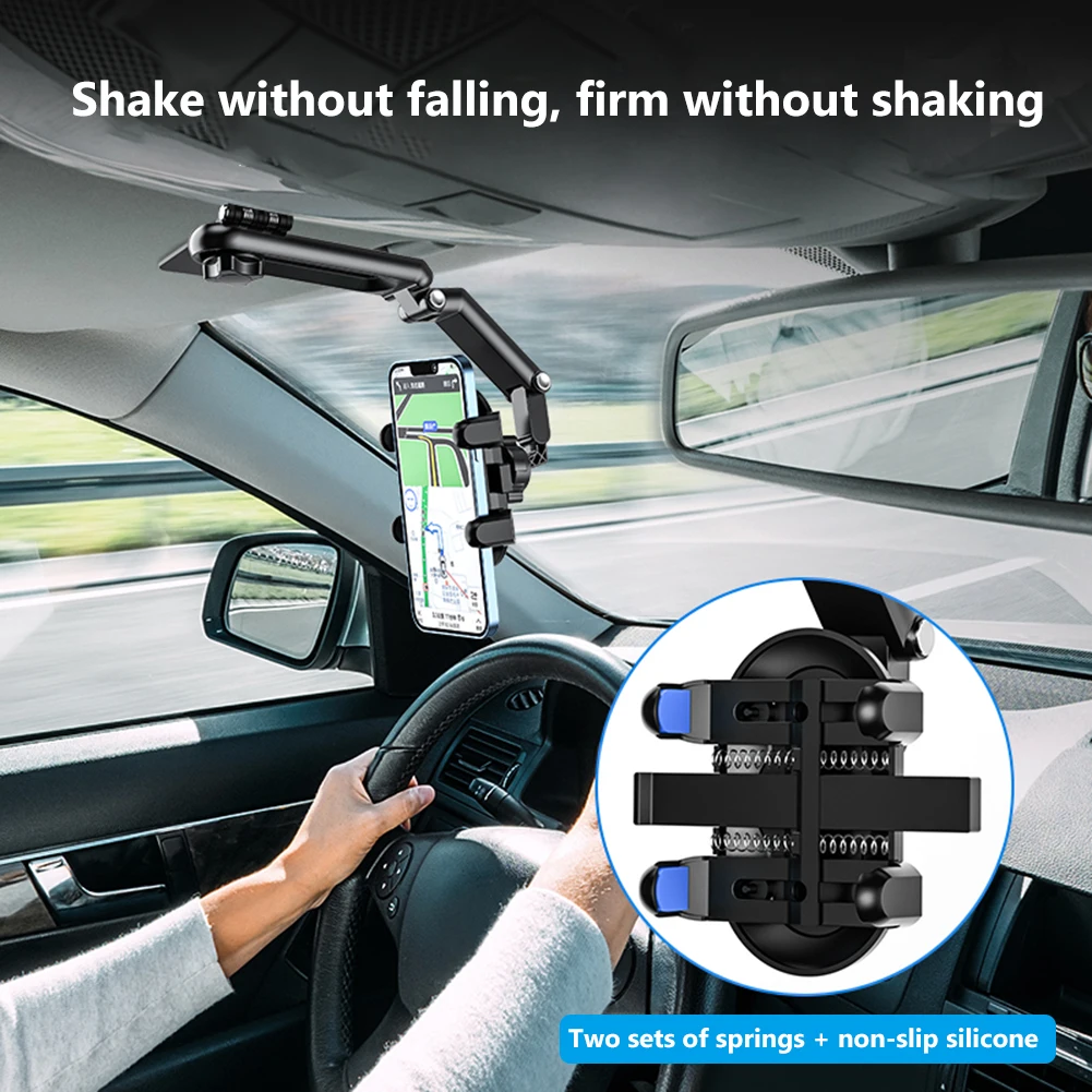 Car Phone Holder Upgrade 1080 Degree Rotatable Auto Rearview Mirror Seat  Hanging Clip Bracket Universal GPS Cell Phone Holder - AliExpress