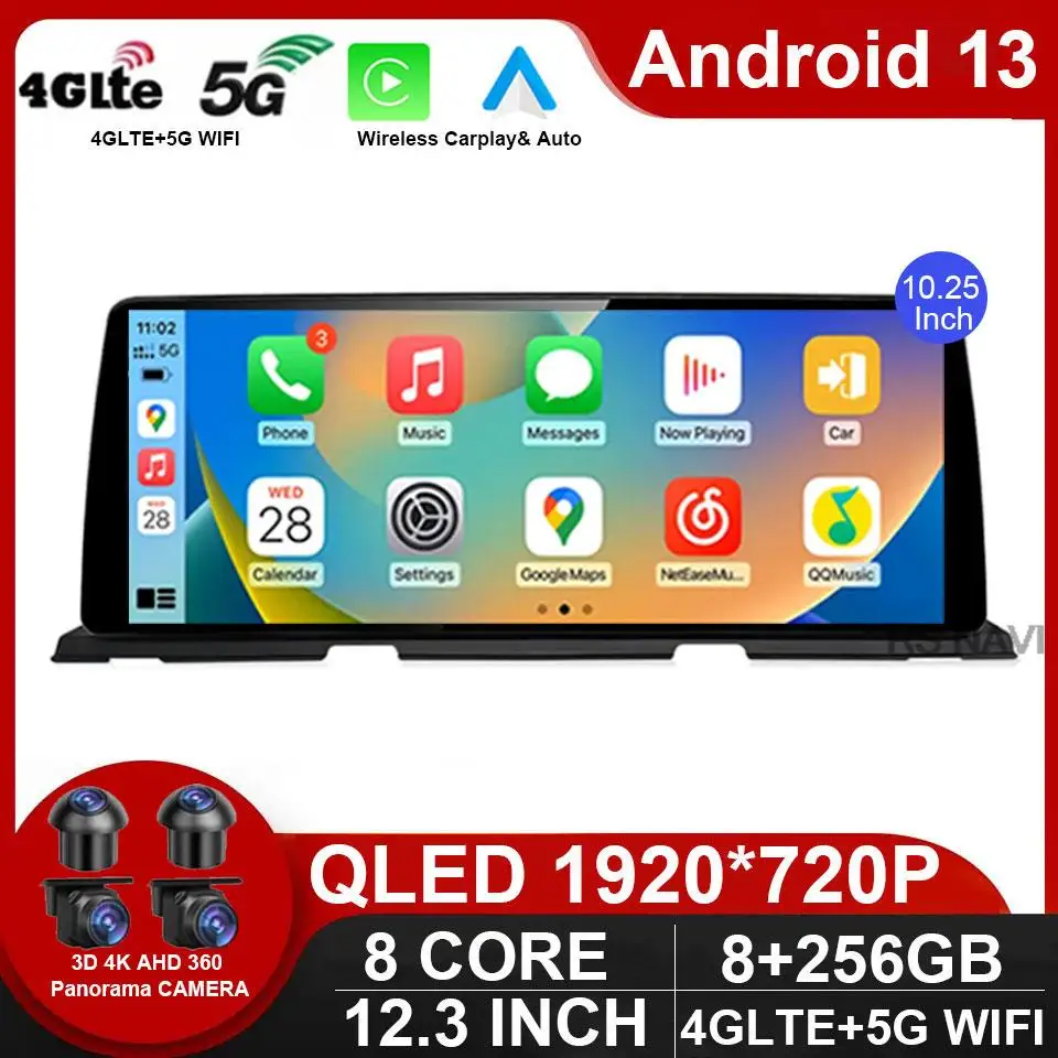 

10.25''Android 13 Screen For BMW 6 Series F06 F12 CIC/NBT 2010 - 2017 Auto Multimedia Player Carplay Radio GPS Navigation 4G DSP
