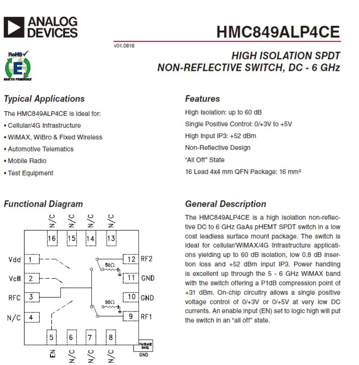 SPDT SP4T RF Schalter HMC349 HMC849 HMC8038 ARW3235 HMC241 HMC7992 F / Ham Funkverstärker TEST Schutz & Antennenbandschaltung – Detail 3