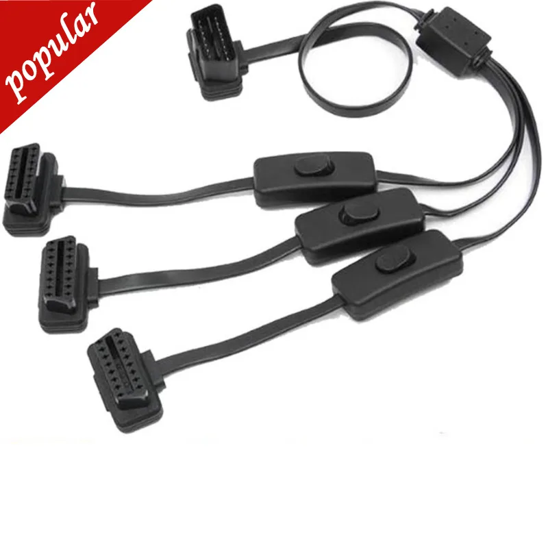 Smart Car Diagnostic Tool Adapter Scanner Obd 2 Splitter Extension 1-3 Con Tre Porte A Interruttori E Cavi Aperti Femmina