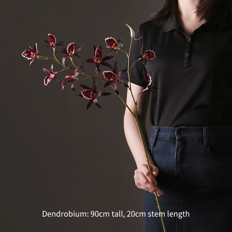 Artificial Flower Australian Dendrobium Orchid Fake Flower Decoration Sample Room Single Branch Arrangement Hand Iower