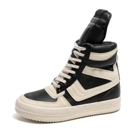 Men High-top Shoes,Ankle Boots,High-top Sneakers Riding Casual Shoes,PVC Retro Designer Platform Sneakers for Street Club 2