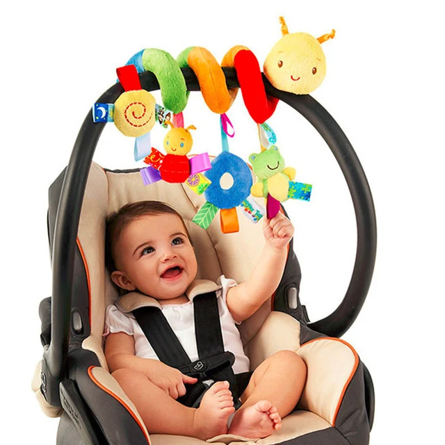 Lit à étiquettes colorées pour nourrissons et jeunes enfants, jouets de confort pour bébé suspendus autour du lit, jouets de confort pour siège de sécurité 1