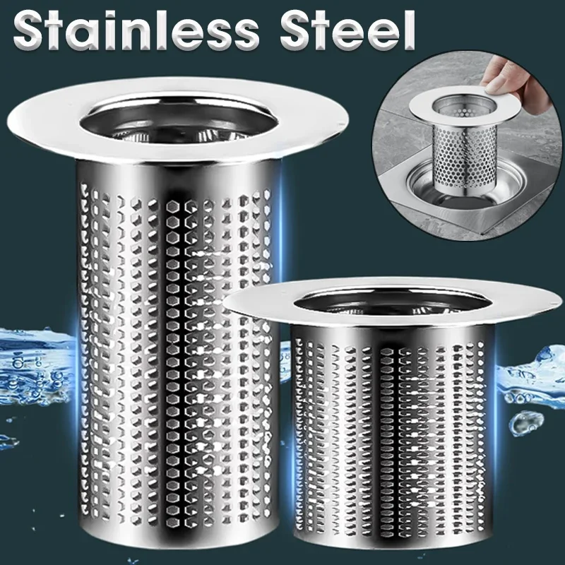 Stainless Steel Floor Drain Filter Mesh Kitchen bathroom Sink Anti-clog Filter Bathtub Hair Catcher Shower Leak Strainer Drains