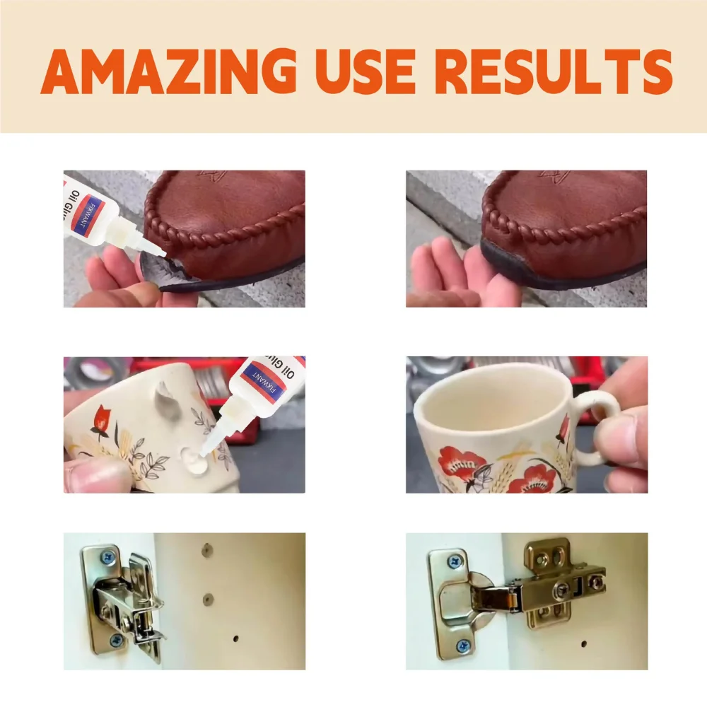 Super Glue High Strength Oily Universal Cyanoacrylate Instant Adhesive for PVC Plactis Ceramic Metal Glass Wood and More