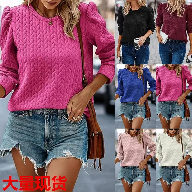 Women Long Sleeve Twist Knot Sweatshirt Pullover