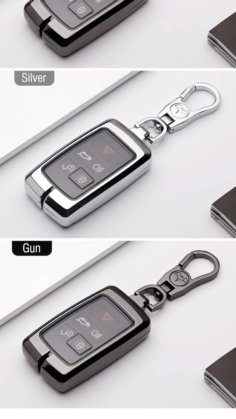 Metallo Car Key Caso Della Copertura Per Land Rover A9 Range Rover Sport 4Evoque Freelander 2 Discovery per Jaguar XE XJ XJL XF C-X16 Chitarra -