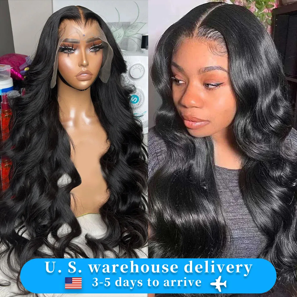 Human Hair Wig Body Wave Lace Front 250 Density Brazilian Hair 13x4 Lace Frontal For Black Women Pre Plucked With Baby