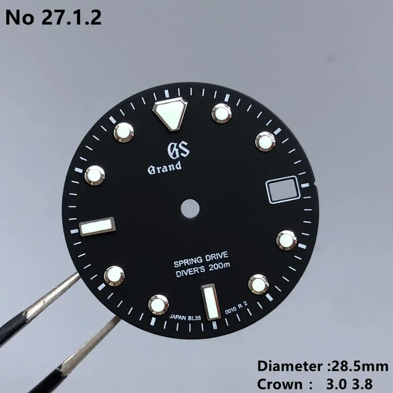 

Высококачественный супер светящийся циферблат № 27 GS подходит для циферблата NH35 автоматический механический механизм аксессуары для часов для дайвинга