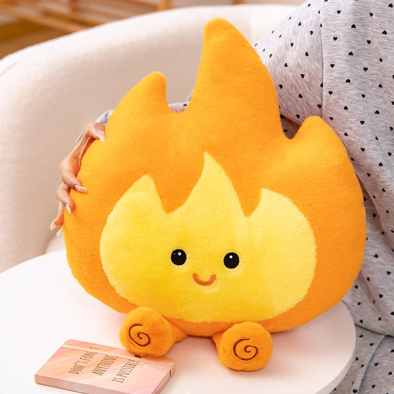 46CM Cute Little Fire Man Plush Toys Cartoon Anime Stuffed Dolls Kawaii Room Decor Toy Hobby Collection