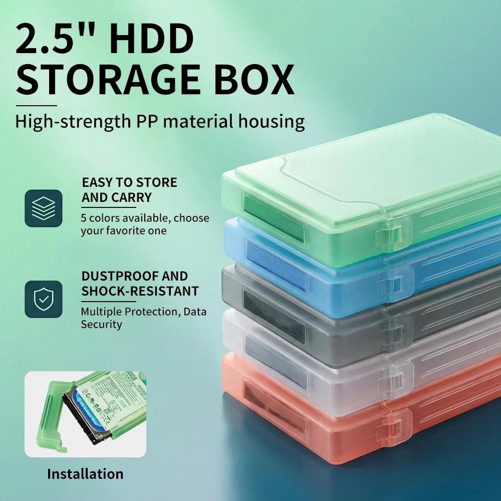 2.5Inch Hard Drive Storage Box,Suitable for IDE/SATA Solid State Drives/Mechanical Drives Protection,Dustproof Scratch-Resistant - 3