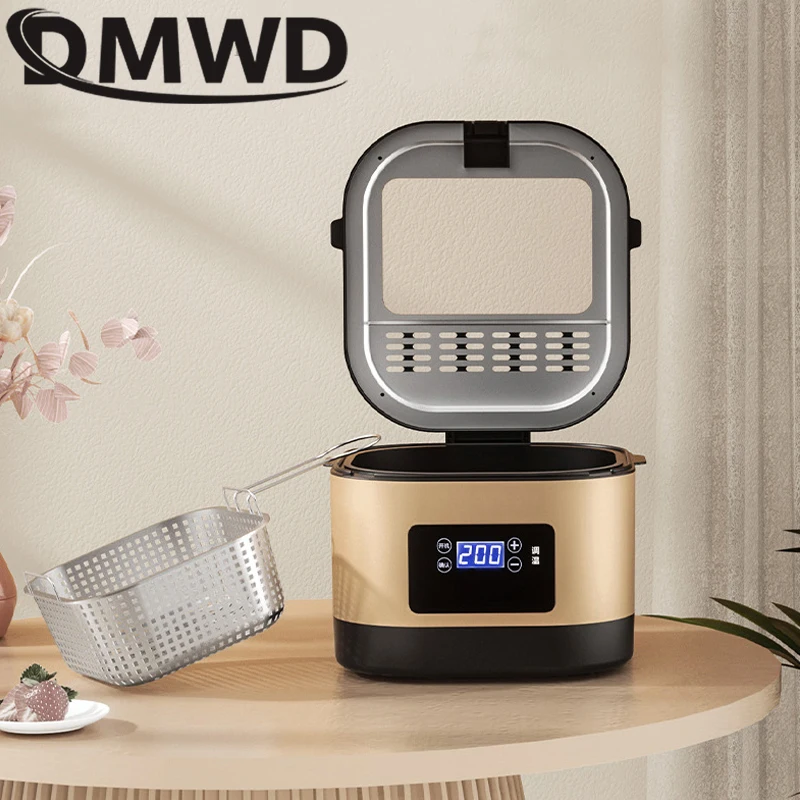 5L Deep Fryer Electric Household Intelligent Temperature adjustable Frying Machine Visualization Multicooker Removable Basket