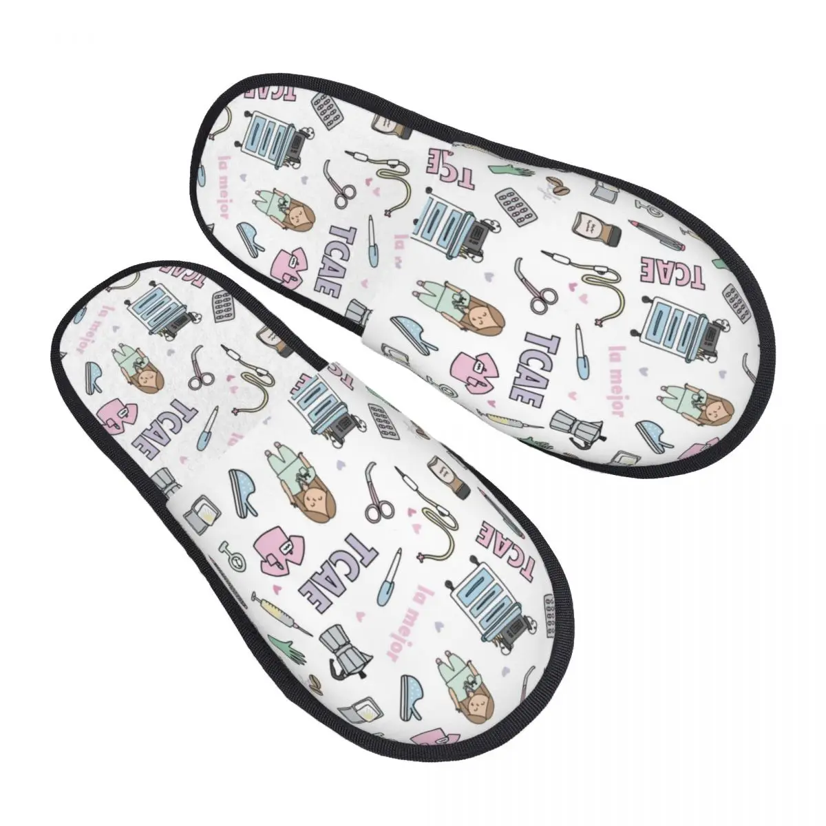 

Cartoon Doctor Nurse Enfermera En Apuros House Slippers Soft Warm Memory Foam Fluffy Slipper Custom Women Indoor Outdoor Shoes