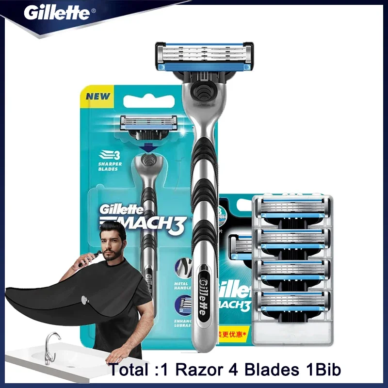 Premium Gillette Manual Shaver for Men - 3-Layer Blade System for Precision Shaving and Hair Removal