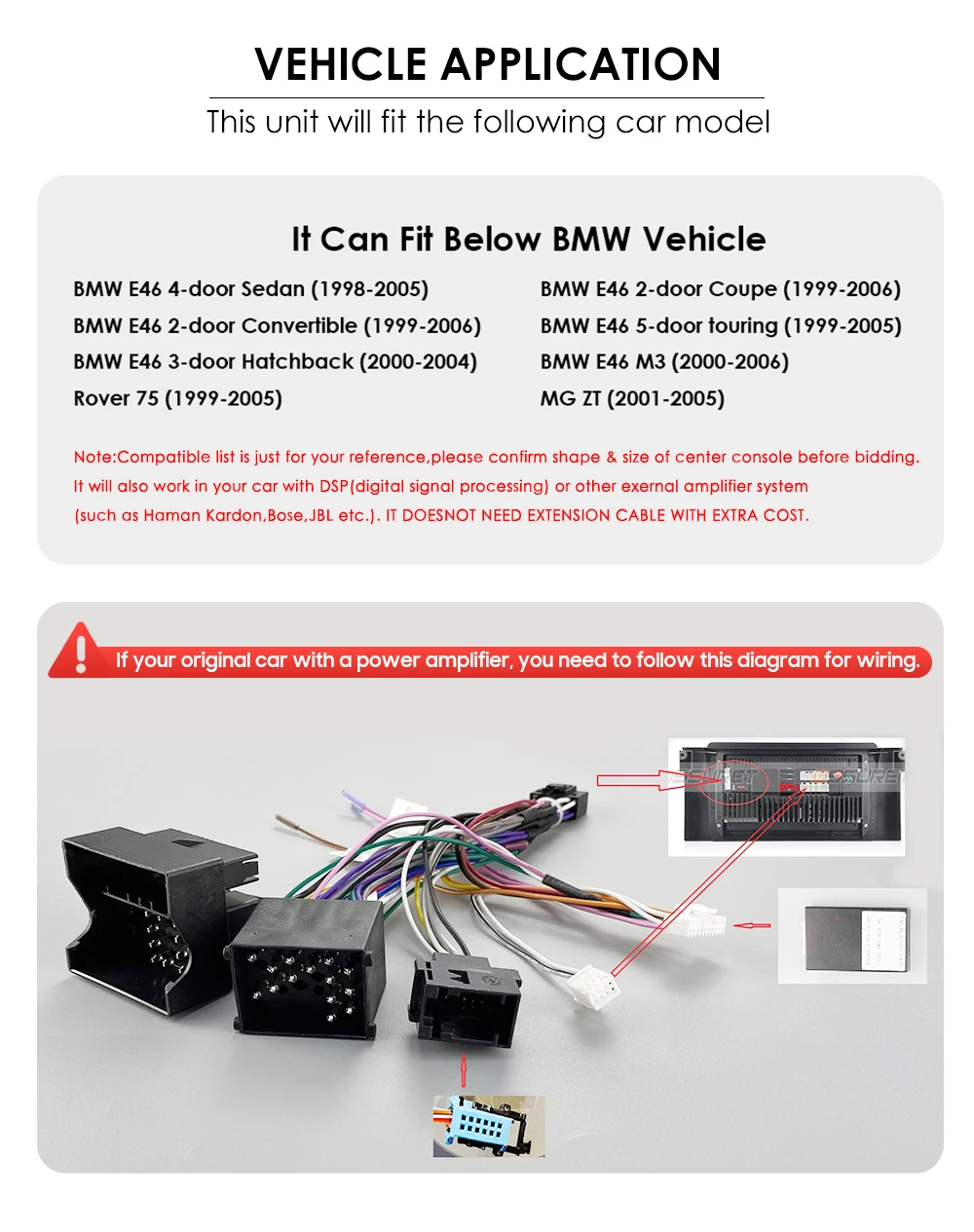 Radio para Auto Hizpo de 7 Pulgadas con CarPlay y Android Auto Inalámbrico para BMW E46 M3 318 320 325 330 335, Sistema Multimedia Inteligente con Pantalla Táctil IPS, Reproductor de Video Estéreo, Autoradio 2Din, Navegación, BT, GPS, 4G, WIFI, FM, AM, DSP, RDS, SWC 2
