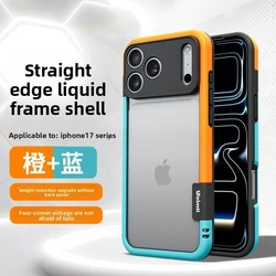 Vibrant Silicone Bumper Frame with Lens Protection & Shockproof Design - iPhone 15 (Orange BLUE)