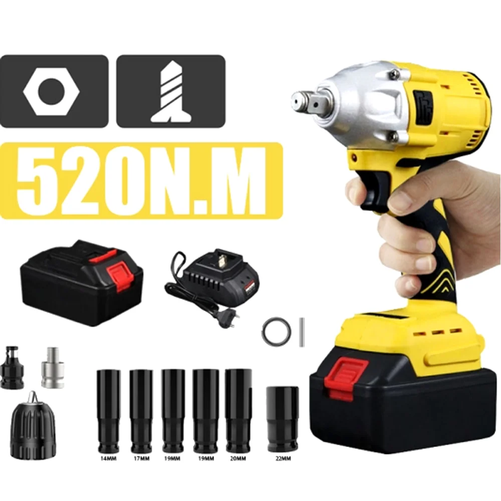 18v-cordless-brushless-electric-wrench-impact-wrench-socket-wrench-520nm-hand-drill-diy-tool-for-makita-18v-battery