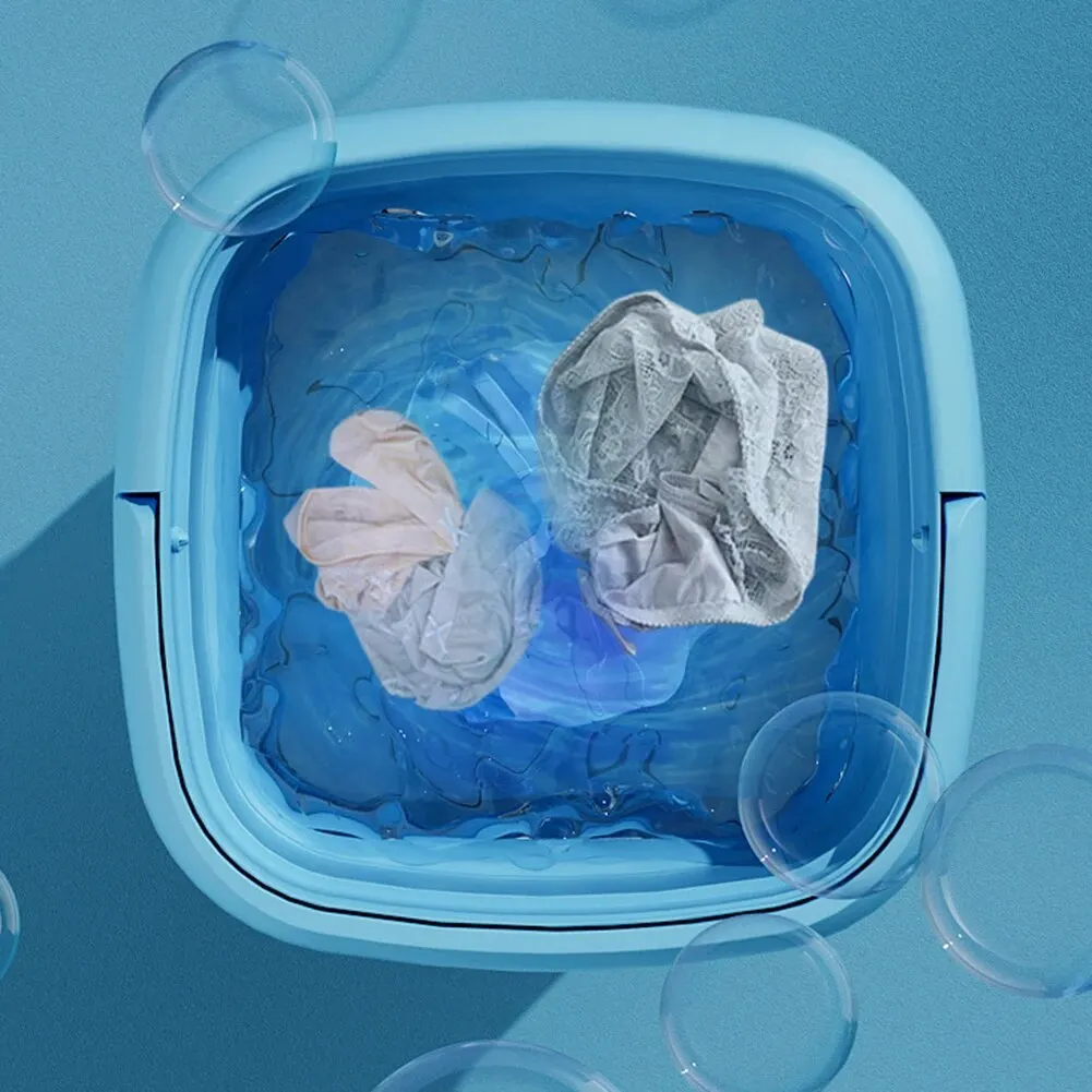 Portable Mini Washing Machine Foldable Underwear Socks Baby Clothes Washer with Dryer Bucket Travel Appliance Cleaning Tool 4