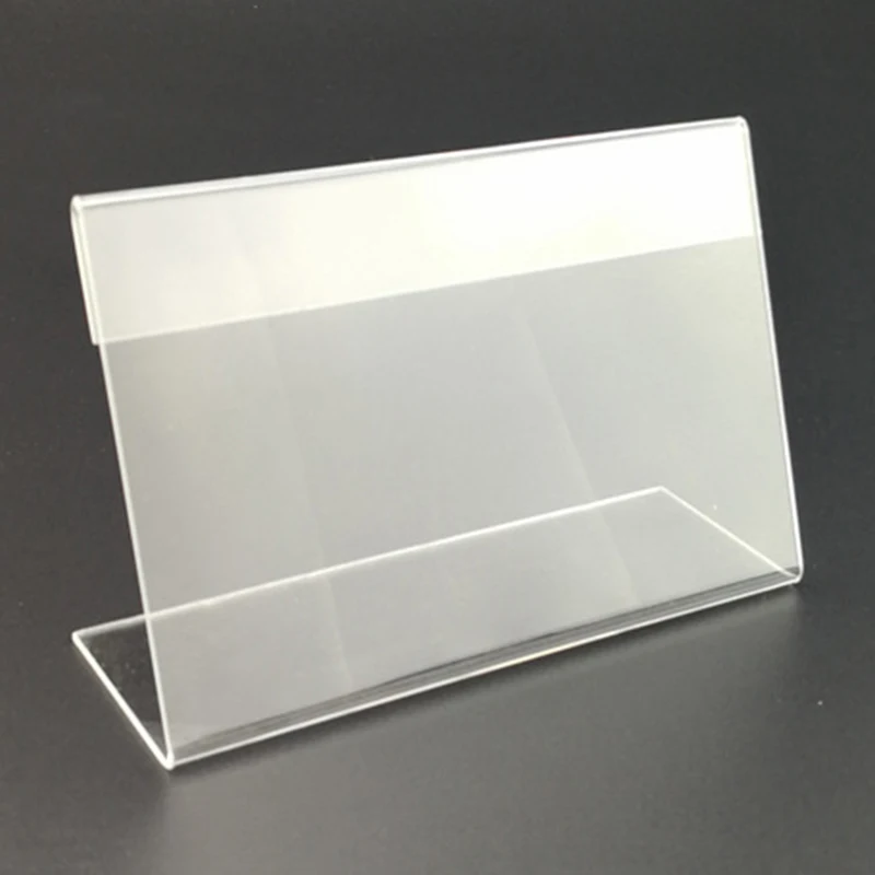 Acrylic Display Holder 25Pcs L-Shaped 6x4cm Business Card Transparent Deskstop Sign Frame Price Tag Poster Rack