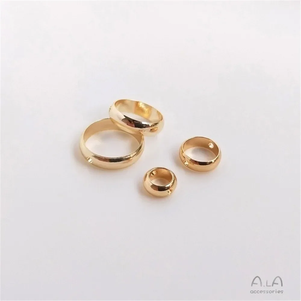 

Позолоченные бусины 14 к, круглые бусины ручной работы, «сделай сам», нитка, аксессуары для ювелирных изделий, материал браслета, бусина, кольцо K059