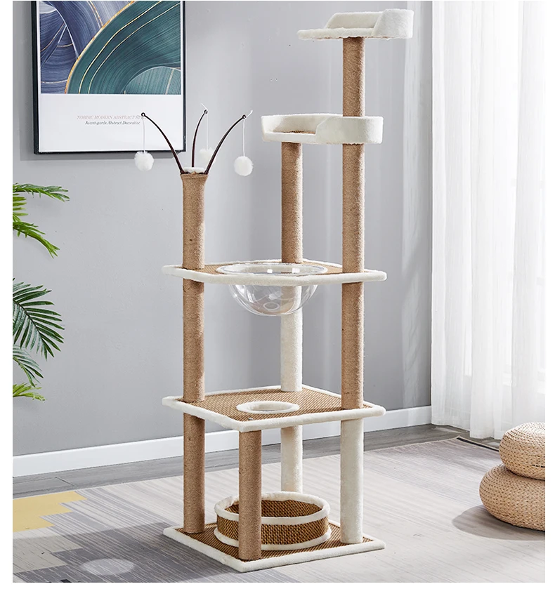 

Four-season rattan mat cat climbing frame cat house cat tree integrated cat toy small cat scratch board cat scratch column