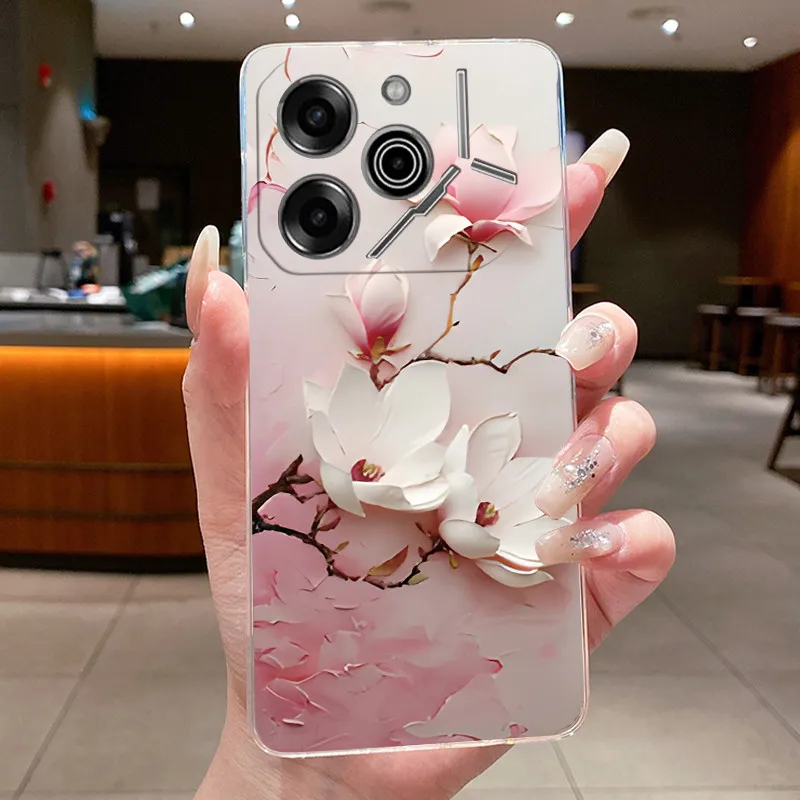 Luxury Butterfly Flowers Transparent Soft TPU Phone Case