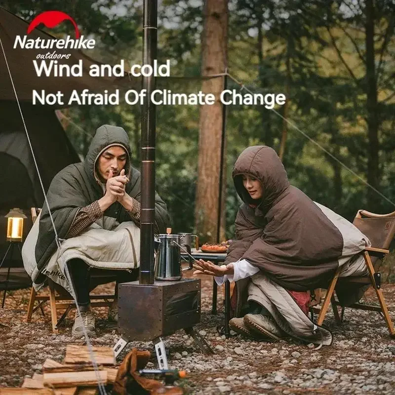 Naturehike New Autumn Spring Sleeping Bag Waterproof Hooded Cloak Oversize Coat Multifunctional Thermal Accessories 2 in 1 6