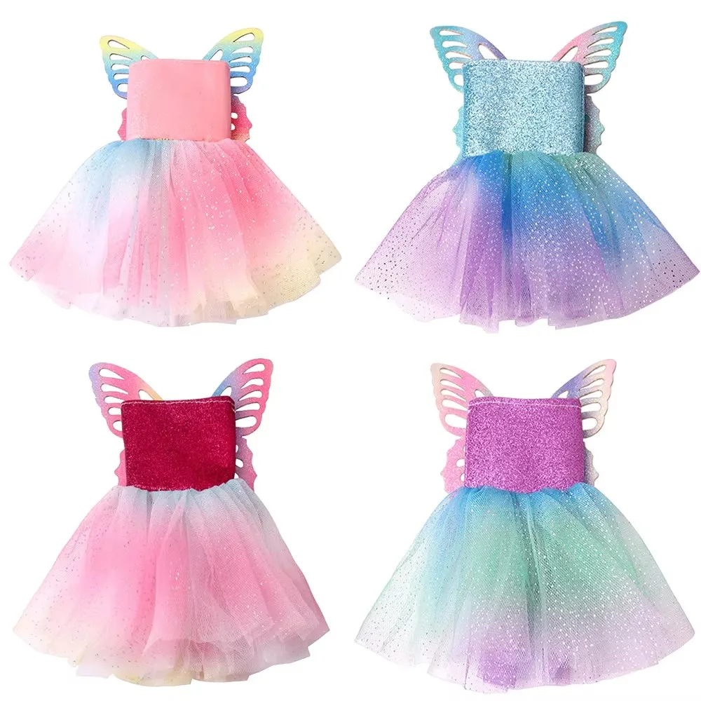 4 Styles of Butterfly Skirts Christmas Pattern Style 11.5Inch Barbis&30Cm Elf Doll Clothing Accessories,Girl's Toy Gift