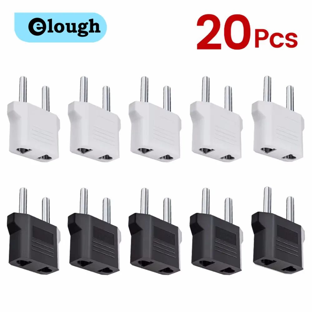 Plug Adapter elough 1-20pcs Electrical Socket US to EU Power Travel Converter American China KR To Europe