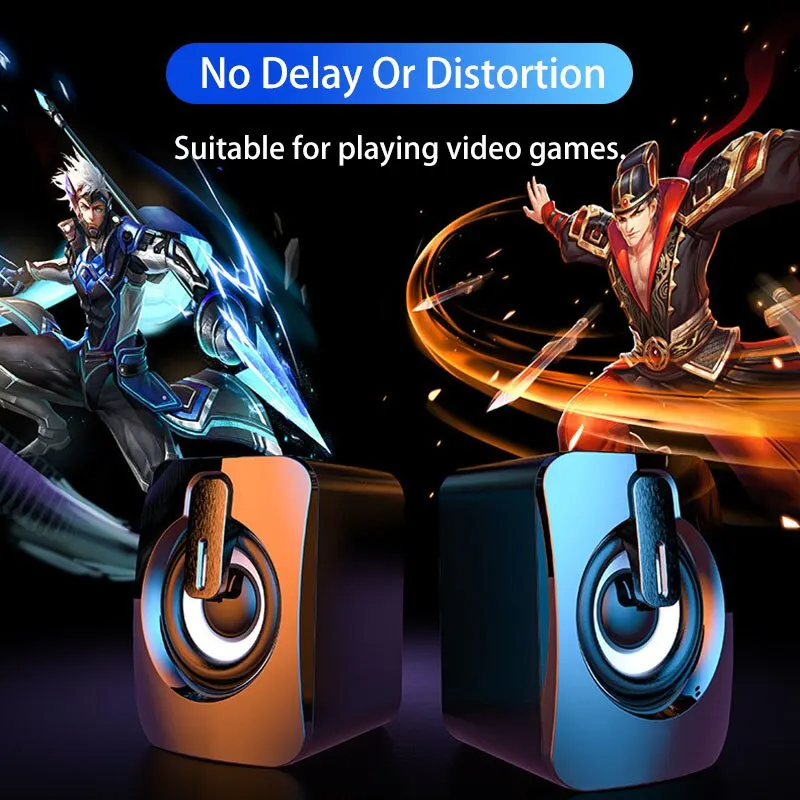 Hifi Stereo Rgb Gaming Speakers With Microphone For Pc Laptops_voghion.com