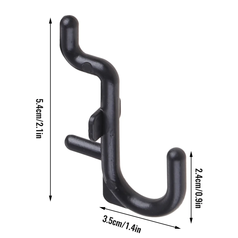 50 Pcs/100 Pcs Black Pegboard J Style Hooks Heavy Duty Plastic J Shape Peg Hook Tool Organizer