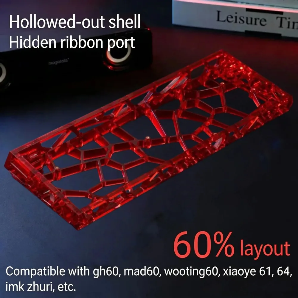 GH60 키보드 케이스 속이 빈 투명 60% 키 레이아웃 Holy60/MAD60/GT60/Wooting60HE/win60 DIY 맞춤형 선물용 키보드 쉘