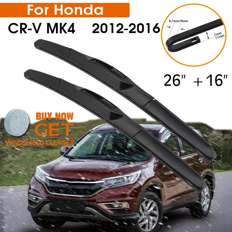 Spazzole tergicristallo per Honda CR-V CR V CRV 4th Gen RM Silicone 2012 - 2016 Parabrezza anteriore posteriore Parabrezza Finestra Accessori Ricarica  34