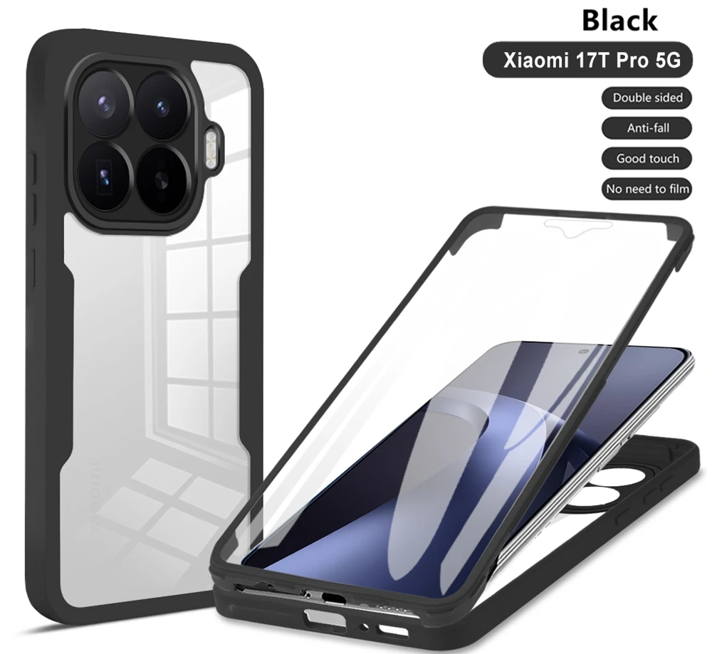 Transparent 360° Full Body Shockproof Phone Cover - Clear Screen Protector Case