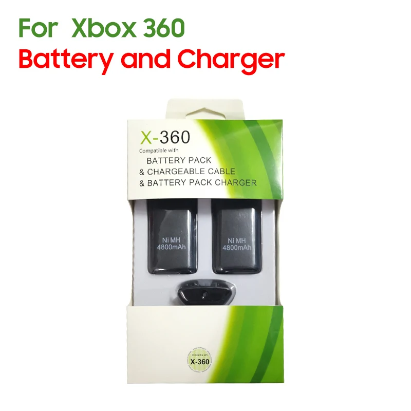 Batteria Da 2 Pezzi 4800Mah + 1 Cavo Di Ricarica Per Batterie Ricaricabili Xbox 360 Controller Wireless Sostituzione Gamepad All'Ingrosso